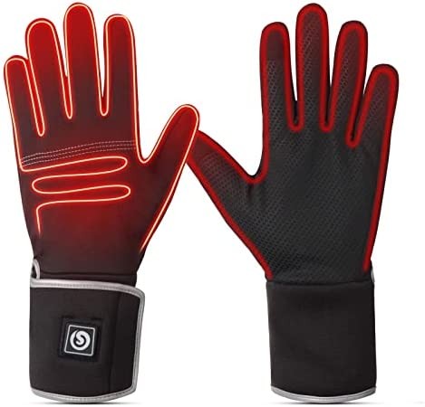 SAVIOR HEAT Heated Battery Liners Gloves for Men Women, 2022 Electric Rechargeable Thin Thermal Breathable Soft Winter Warm Gloves for Cold Weather Ski Skate Typing Driving Riding Cycling Hiking